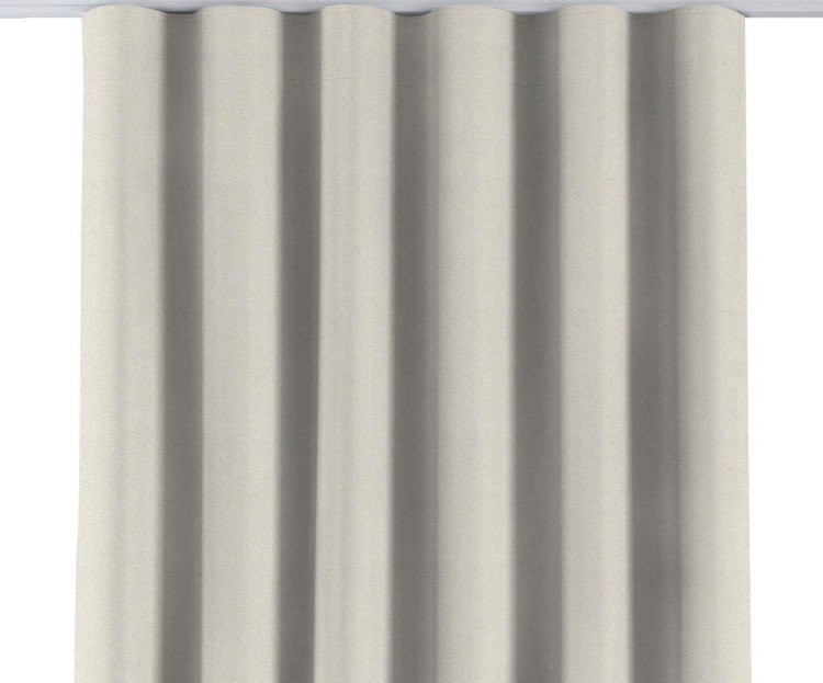 Комплект штор на тесьме «Волна», ткань блэкаут с блеском светло-серый